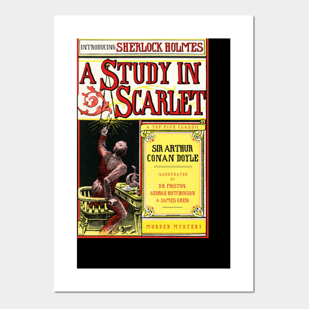 A Study In Scarlet Arthur Conan Doyle Vintage Book Cover A Study In Scarlet Book Cover Posters And Art Prints Teepublic