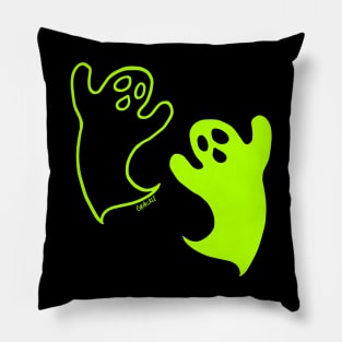 Ghostly Contrast (Green Version) Pillow