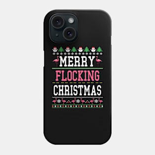 flamingo merry christmas Phone Case