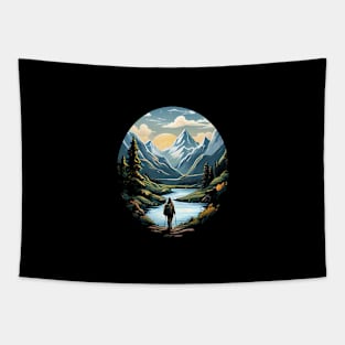 Hiker on middle earth Tapestry