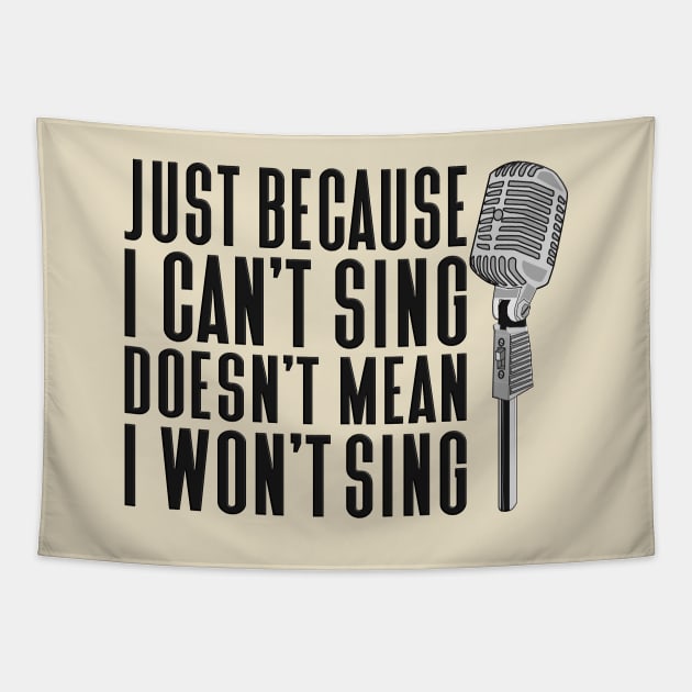 Just because I can't sing. Retro Mic Tapestry by Trinket Trickster