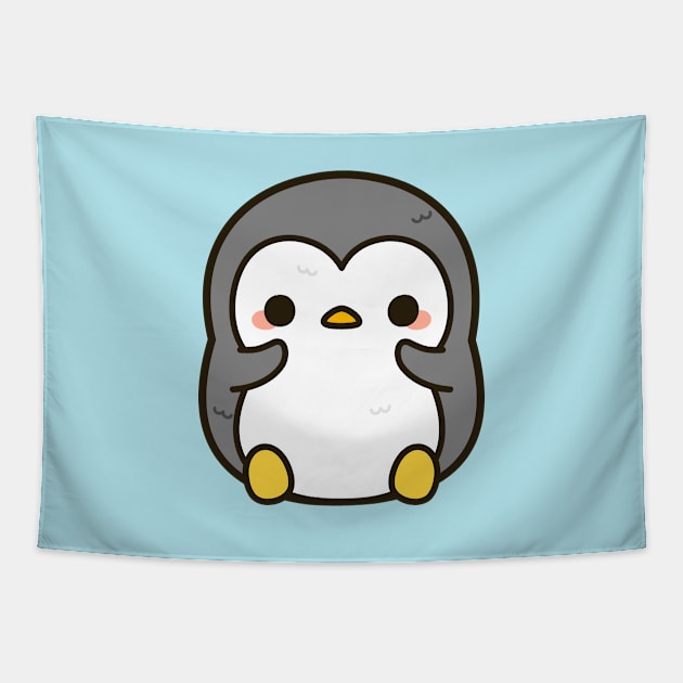 Shy penguin Tapestry by peppermintpopuk