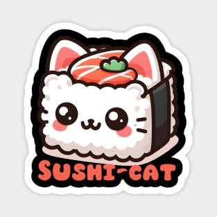 Sushi-Cat Kawaii Pun Magnet