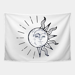 Moon and sun face Tapestry