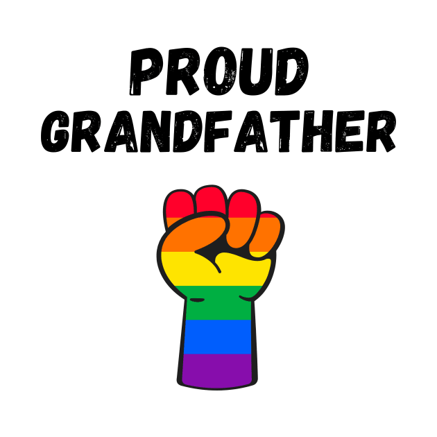 Proud Grandfather Rainbow Pride T Shirt Design by Rainbow Kin Wear