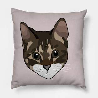 Lovely Tabby Cat Face Pillow