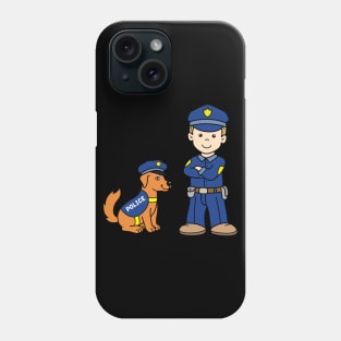 Boy as Policeman with Police Dog Phone Case