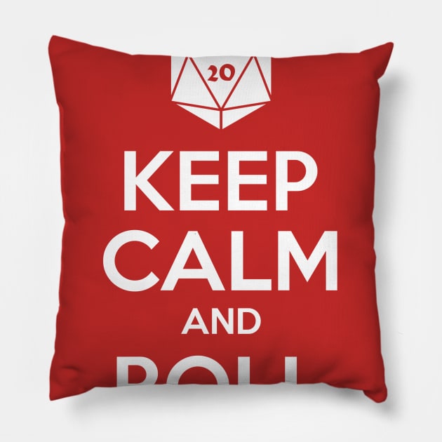 Keep calm and roll initiative - DnD Dungeons & Dragons D&D Pillow by Glassstaff