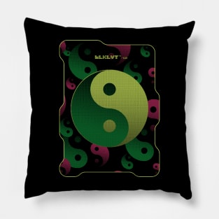 Digital Balance: A Cyberpunk Yin and Yang Pillow