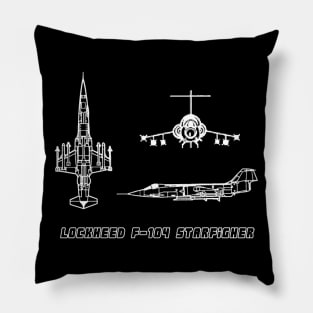 Lockheed F-104 Starfighter (white) Pillow