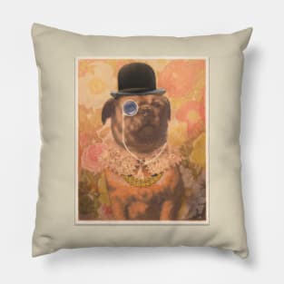 Cool Monocle Wearing Renaissance Dog Painting Pillow