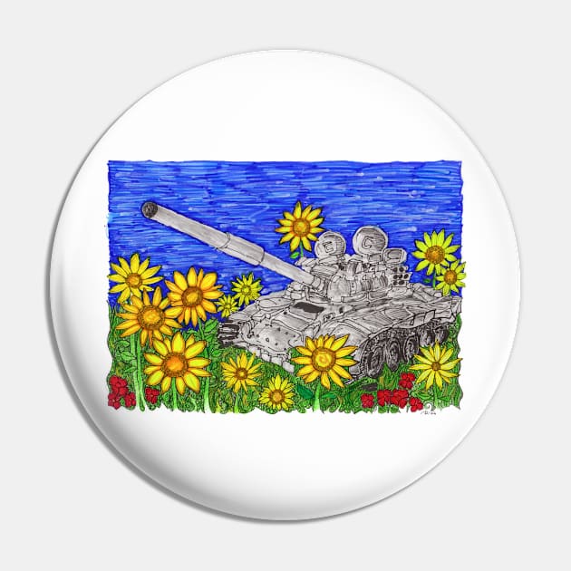 Slava Ukraini - Stop the Invasion Pin by Christopher's Doodles