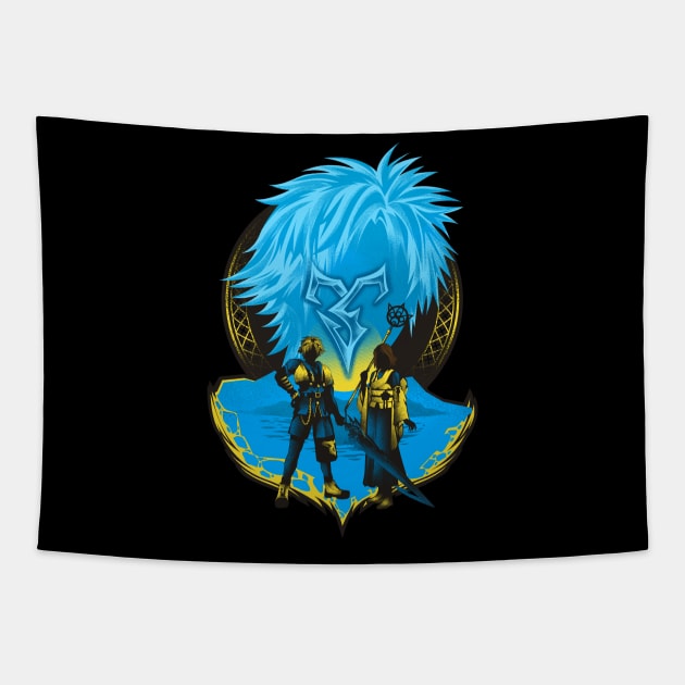 Tidus of FFX Tapestry by plonkbeast