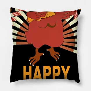 Funny Hockey Turkey Dabbing Happy Pucksgiving Thanksgiving Pillow