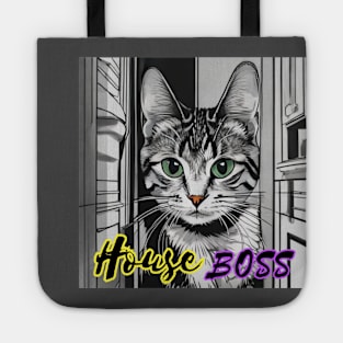 "Feline Boss T-Shirt: Cat in Charge Design | Quality Printing" Tote