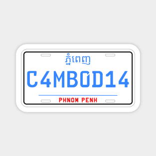 Cambodia car license plate Magnet