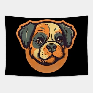 Cartoon small dog head Tapestry