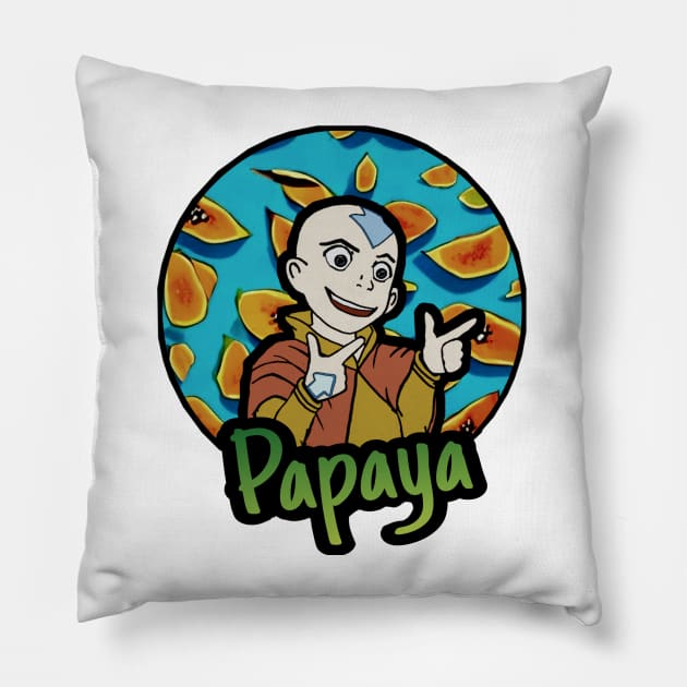 Papaya Pillow by LunaSea Arts