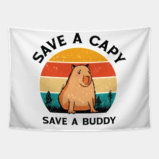 World Wildlife Day Capybara Animal Welfare Retro Wildlife Tapestry