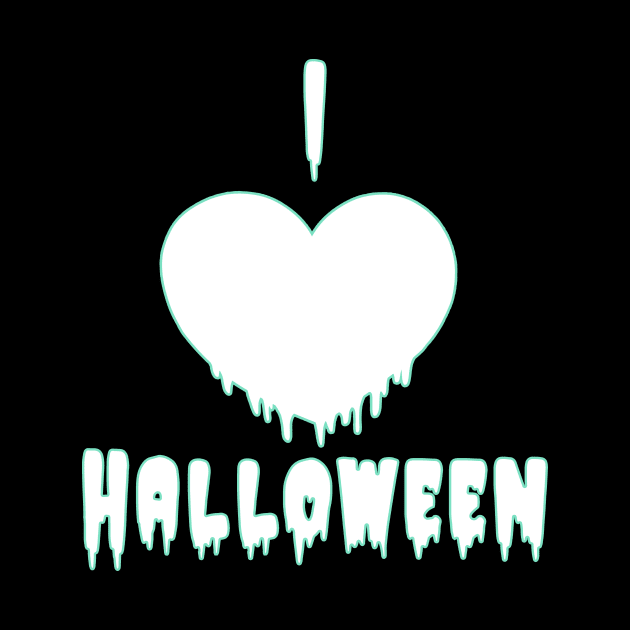 I Heart Halloween drip pastel goth kawaii love white font by xenotransplant