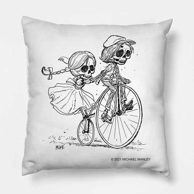 Bike Ride Pillow by drawmanley