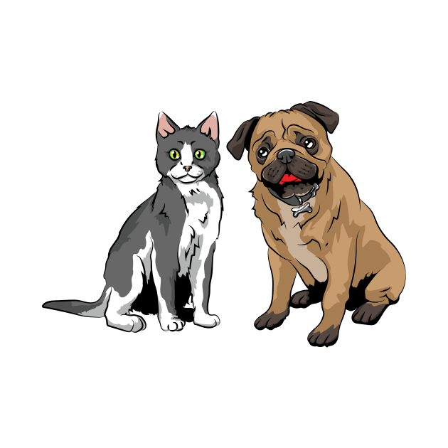 Cat 'n' Pug by Qspark