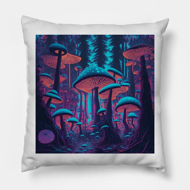 Mushrooms Pillow by lakokakr