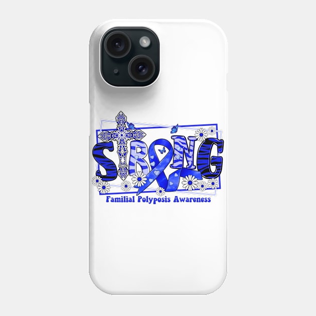 Familial Polyposis Awareness - cross ribbon Strong hope love Phone Case by Lewis Swope