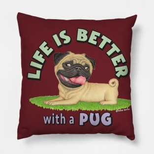 Funny Cute awesome Pug shirt with great attitude Pillow