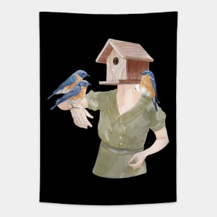 Birdhouse Head Tapestry