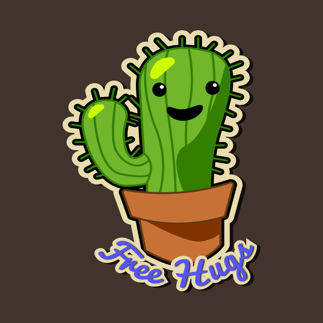 Free Hugs Cute Cactus by AlondraHanley