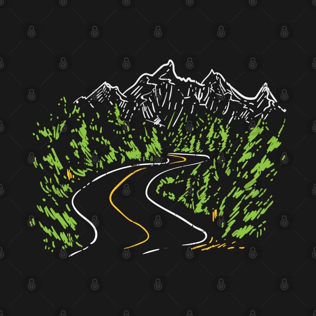 Travel Road Trip Mountains by Shirtbubble