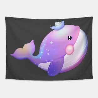 Cute Pink Star Whale Tapestry