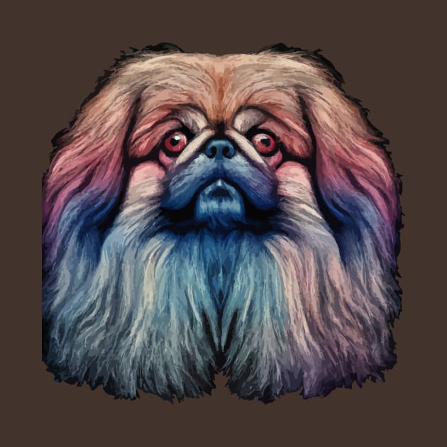 Fluffy Pekingese Watercolor by Furrban