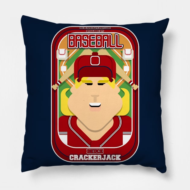 Baseball Red Blue White - Deuce Crackerjack - Hazel version Pillow by Boxedspapercrafts