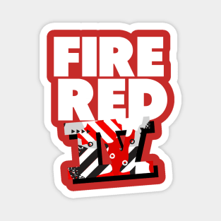 Fire Red Four Sneaker Art Magnet