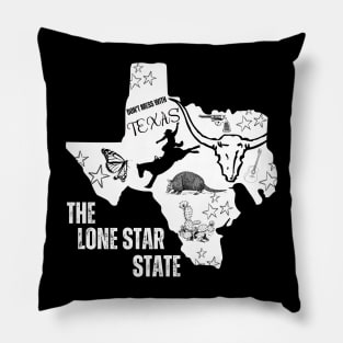 Symbols of Texas Lone Star State Logo Pillow