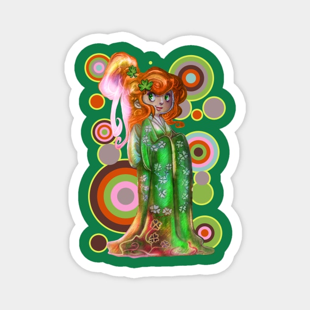 Ginger Kimono Girl Magnet by saradaboru