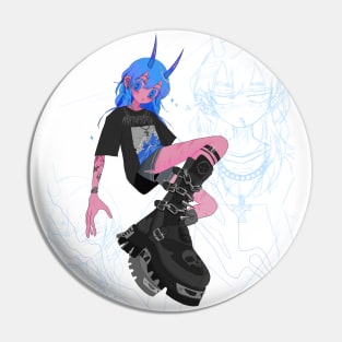 Goth demon (transparent) Pin