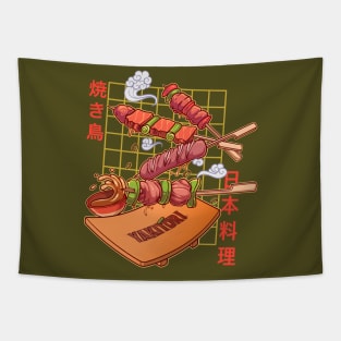 Japanese Food Yakitori Tapestry