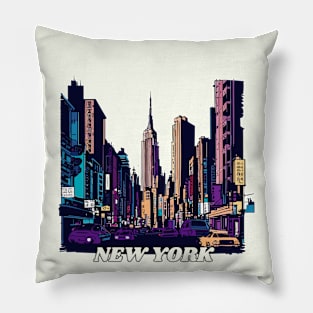 New york city street cityscape Pillow