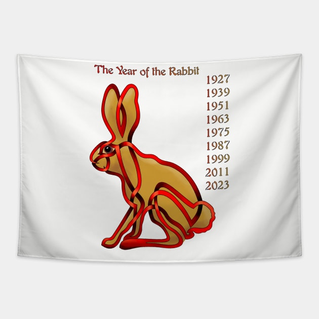 Chinese Rabbit Tapestry by KnotYourWorld4