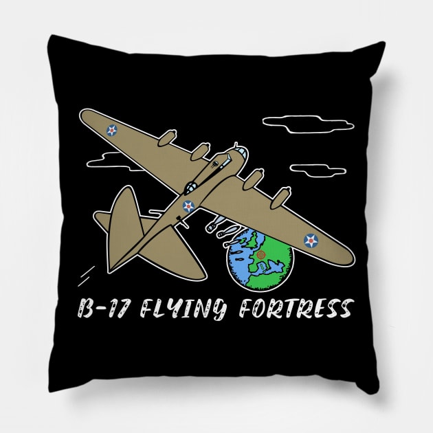 B-17 Flying Fortress WW2 Bomber Plane Pillow by Battlefields