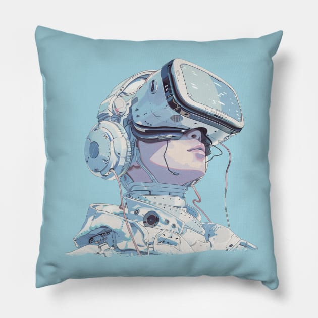 VR Girl Pillow by DavidLoblaw