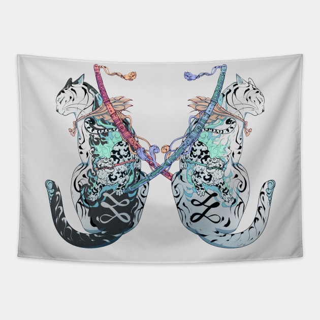 Nio Guardian Cats Tapestry by Voyager 