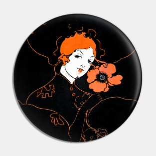 Redhead girl with flower from the 20s Pin