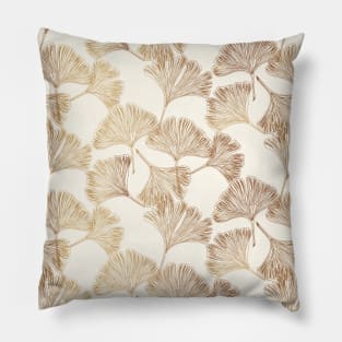 Gingko leaves gold light Pillow