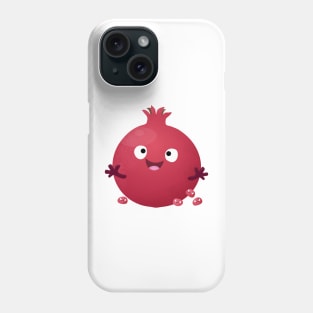 Cute happy pomegranate fruit cartoon Phone Case