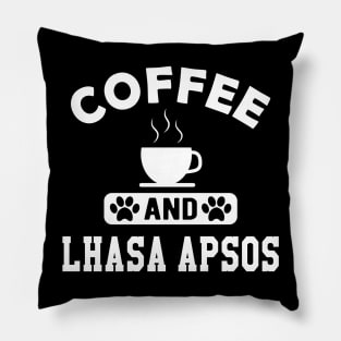 Lhasa Apso Dog - Coffee and Lhasa Apsos Pillow