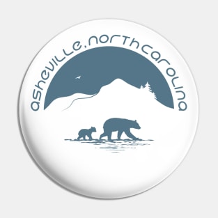 Momma Black Bear & Cubs - Asheville, NC - BG 11 Pin